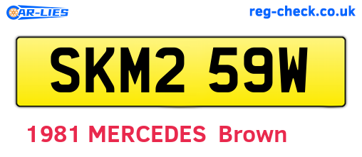 SKM259W are the vehicle registration plates.