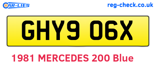 GHY906X are the vehicle registration plates.