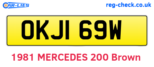 OKJ169W are the vehicle registration plates.