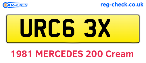 URC63X are the vehicle registration plates.