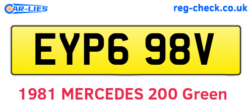 EYP698V are the vehicle registration plates.