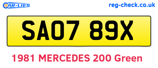 SAO789X are the vehicle registration plates.