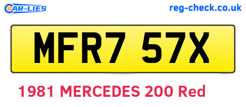 MFR757X are the vehicle registration plates.