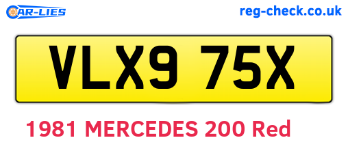 VLX975X are the vehicle registration plates.