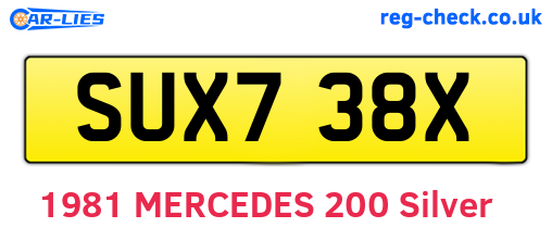 SUX738X are the vehicle registration plates.