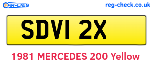 SDV12X are the vehicle registration plates.