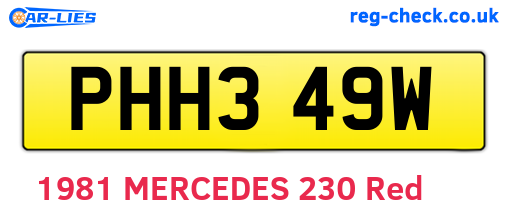 PHH349W are the vehicle registration plates.