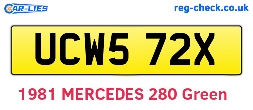 UCW572X are the vehicle registration plates.