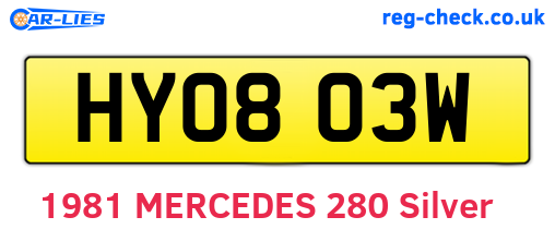 HYO803W are the vehicle registration plates.