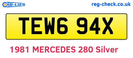 TEW694X are the vehicle registration plates.