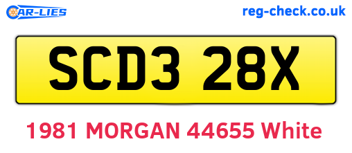 SCD328X are the vehicle registration plates.