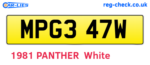 MPG347W are the vehicle registration plates.