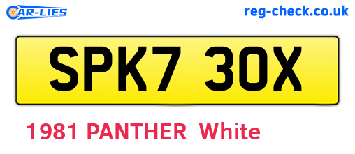 SPK730X are the vehicle registration plates.