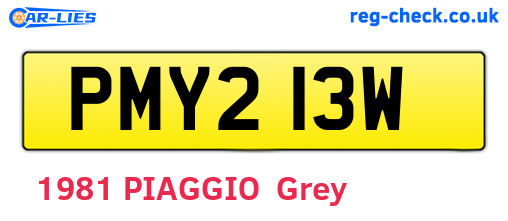 PMY213W are the vehicle registration plates.
