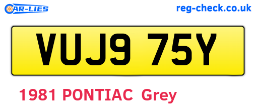 VUJ975Y are the vehicle registration plates.