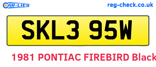 SKL395W are the vehicle registration plates.