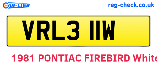 VRL311W are the vehicle registration plates.