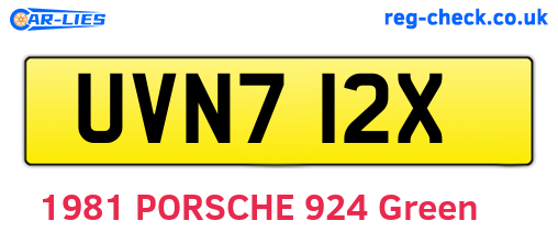 UVN712X are the vehicle registration plates.
