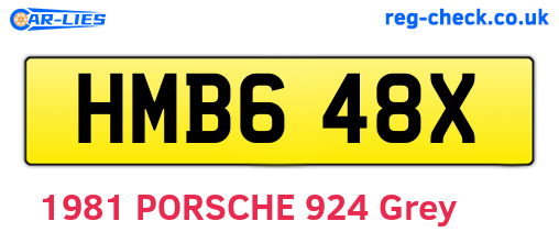 HMB648X are the vehicle registration plates.