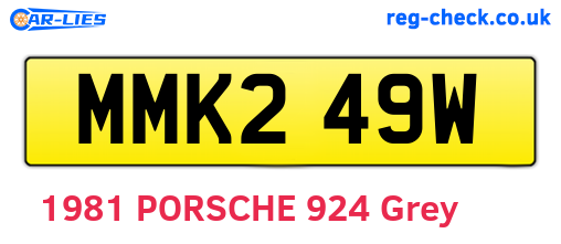 MMK249W are the vehicle registration plates.