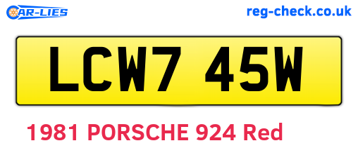 LCW745W are the vehicle registration plates.