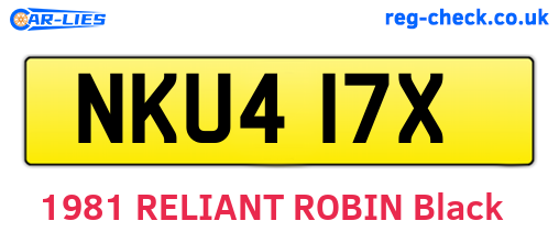 NKU417X are the vehicle registration plates.