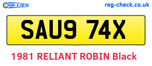 SAU974X are the vehicle registration plates.