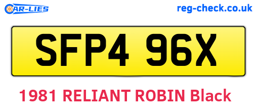SFP496X are the vehicle registration plates.