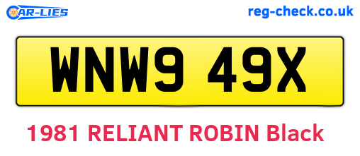 WNW949X are the vehicle registration plates.