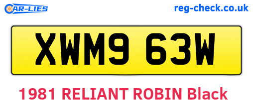 XWM963W are the vehicle registration plates.