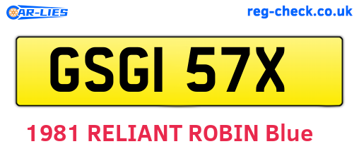 GSG157X are the vehicle registration plates.