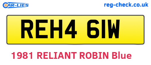 REH461W are the vehicle registration plates.