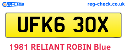 UFK630X are the vehicle registration plates.