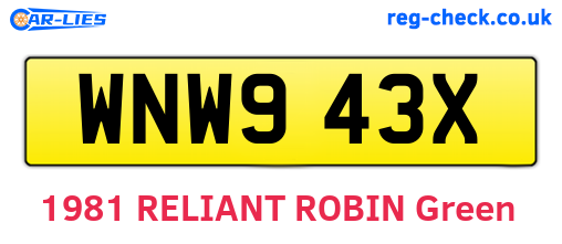 WNW943X are the vehicle registration plates.