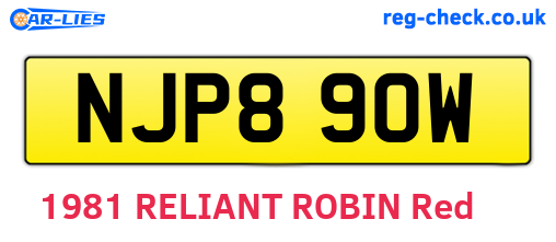 NJP890W are the vehicle registration plates.