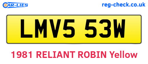 LMV553W are the vehicle registration plates.