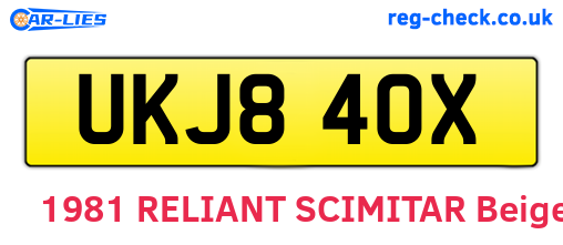 UKJ840X are the vehicle registration plates.