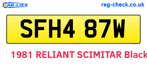 SFH487W are the vehicle registration plates.