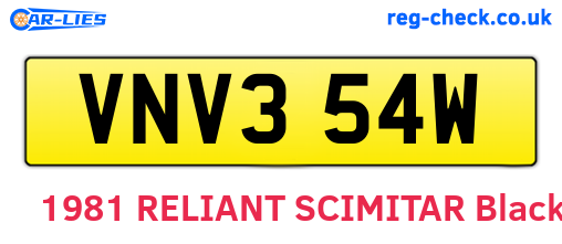 VNV354W are the vehicle registration plates.