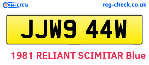 JJW944W are the vehicle registration plates.