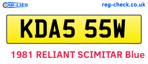 KDA555W are the vehicle registration plates.