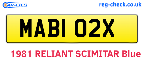 MAB102X are the vehicle registration plates.