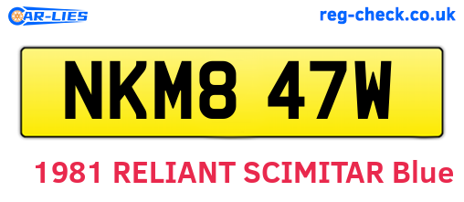 NKM847W are the vehicle registration plates.