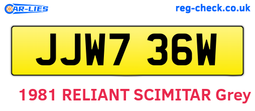 JJW736W are the vehicle registration plates.