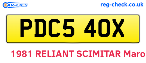 PDC540X are the vehicle registration plates.