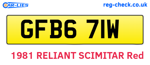 GFB671W are the vehicle registration plates.