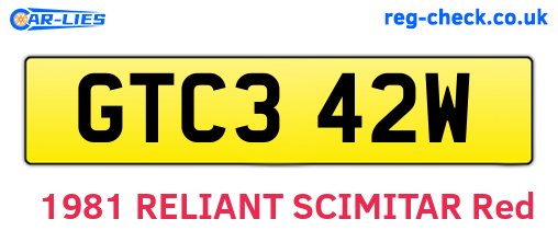 GTC342W are the vehicle registration plates.