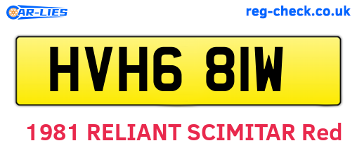 HVH681W are the vehicle registration plates.