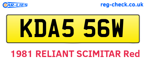 KDA556W are the vehicle registration plates.