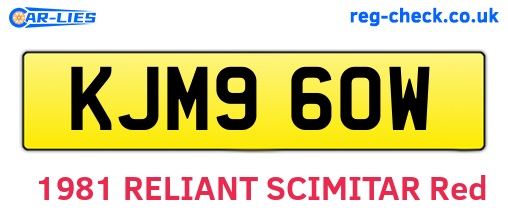 KJM960W are the vehicle registration plates.
